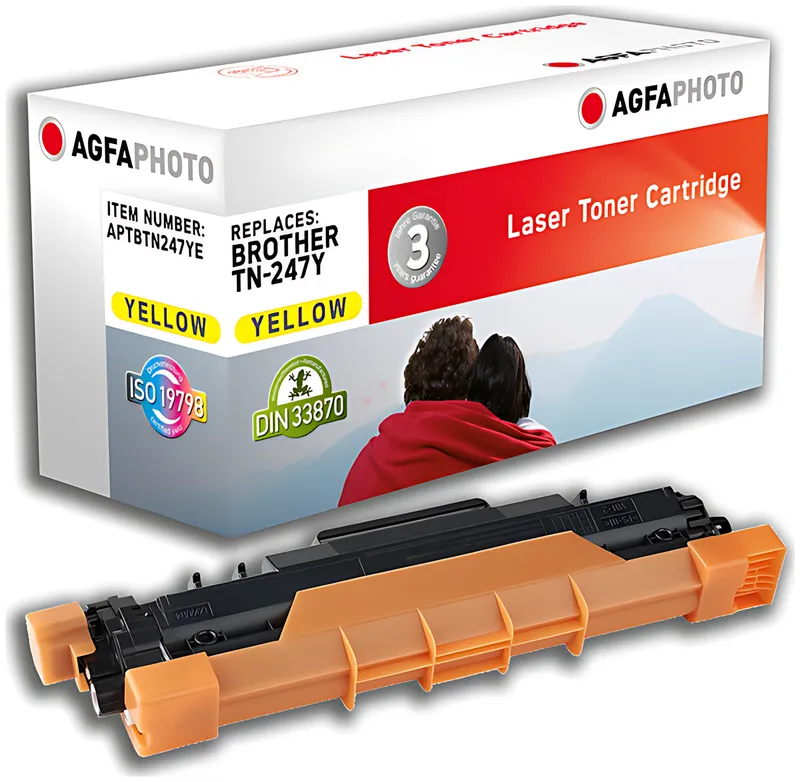 AgfaPhoto APTBTN247YE Toner-Kit gelb, 2.300 Seiten 60 Gramm (ersetzt Brother TN247Y)