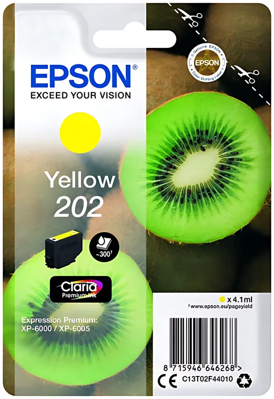 Epson C13T02F44010/202 Tintenpatrone gelb, 300 Seiten 4,1ml
