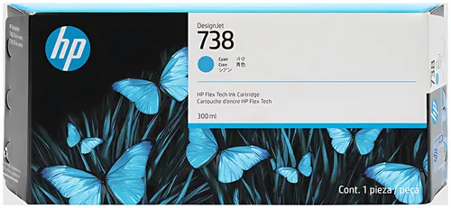 HP 676M6A/738 Tintenpatrone cyan 300ml