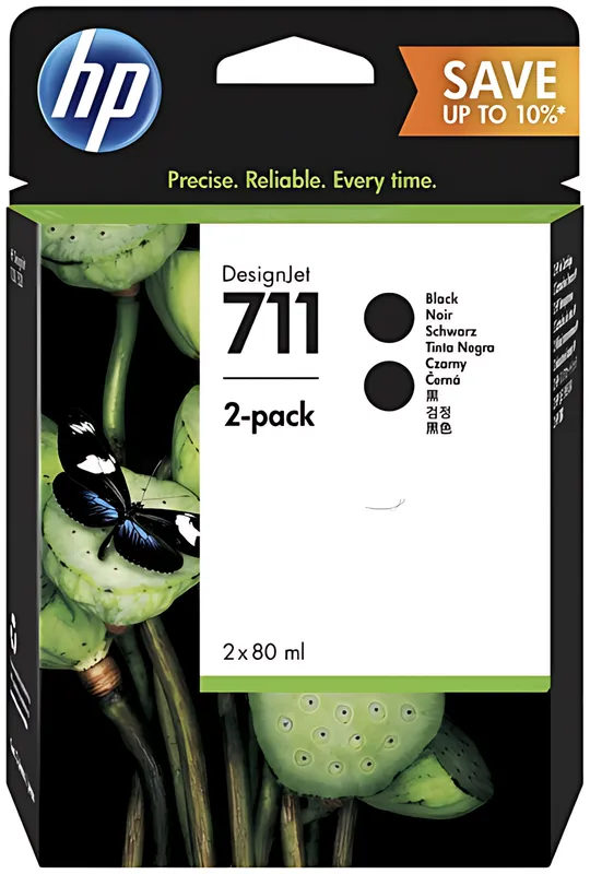 HP P2V31A/711 Tintenpatrone schwarz Doppelpack 80ml VE=2