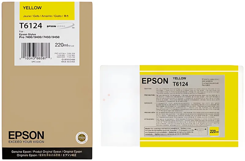 Epson C13T612400/T6124 Tintenpatrone gelb 220ml