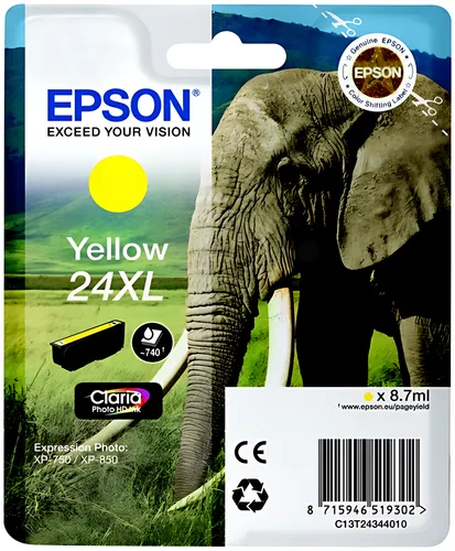 Epson C13T24344012/24XL Tintenpatrone gelb High-Capacity, 500 Seiten 8,7ml