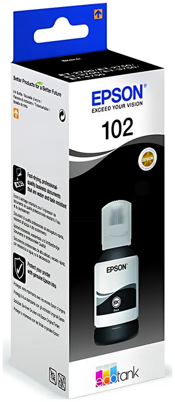 Schwarze Epson 102 Tintenflasche