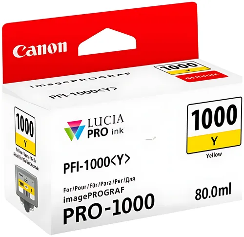 Canon 0549C001/PFI-1000Y Tintenpatrone gelb, 3.365 Seiten 80ml