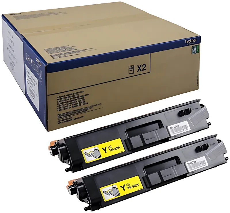 Brother TN-900YTWIN Toner-Kit gelb Doppelpack, 2x6.000 Seiten ISO/IEC 19798 VE=2