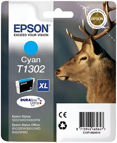 Epson C13T13024012/T1302 Tintenpatrone cyan XL, 765 Seiten 10,1ml