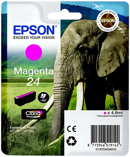 Epson C13T24234012/24 Tintenpatrone magenta, 360 Seiten 4,6ml
