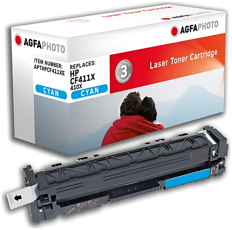 AgfaPhoto APTHPCF411XE Tonerkartusche cyan, 5.000 Seiten 109 Gramm (ersetzt HP 410X/CF411X)