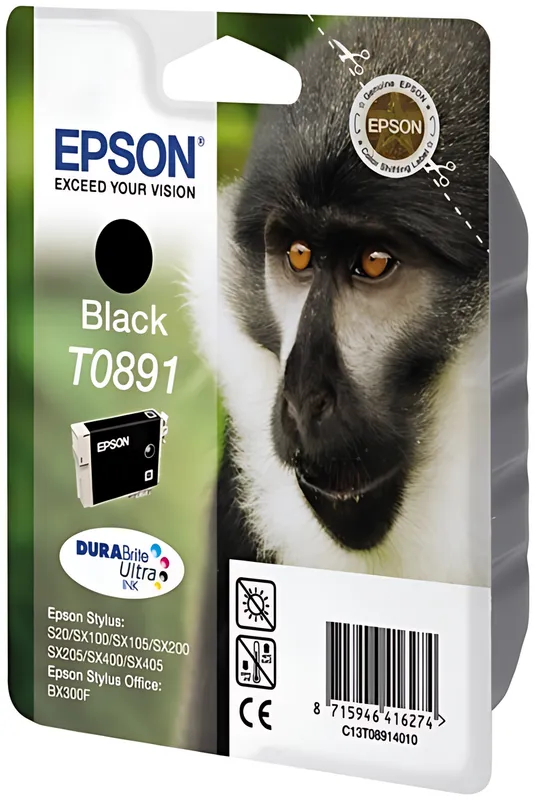 Epson C13T08914011/T0891 Tintenpatrone schwarz, 170 Seiten ISO/IEC 24711 5.8ml