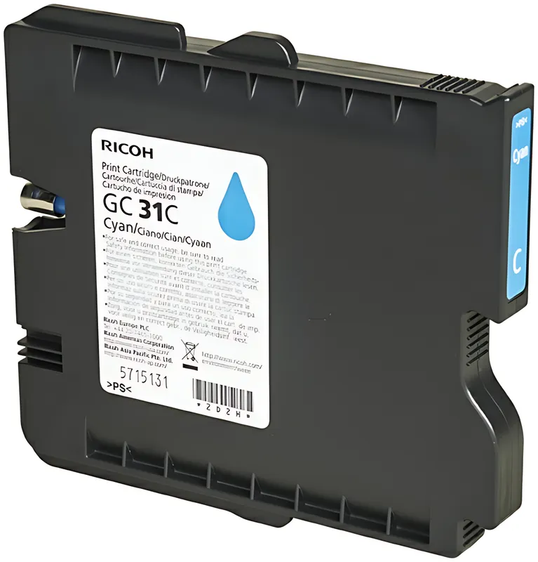 Ricoh 405689/GC-31C Gelkartusche cyan, 1.920 Seiten ISO/IEC 24711