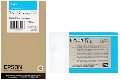 Epson C13T612200/T6122 Tintenpatrone cyan 220ml