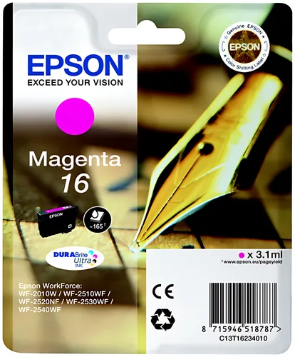 Epson C13T16234012/16 Tintenpatrone magenta, 165 Seiten 3,1ml