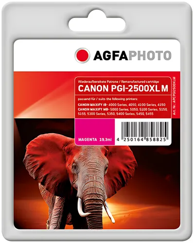 AgfaPhoto APCPGI2500XLM Tintenpatrone magenta, 1.295 Seiten 19.3ml (ersetzt Canon PGI-2500XLM)
