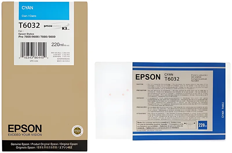 Epson C13T603200/T6032 Tintenpatrone cyan 220ml