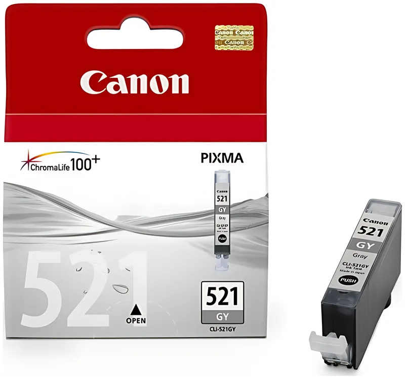 Canon 2937B001/CLI-521GY Tintenpatrone grau, 1.370 Seiten 187 Fotos 9ml