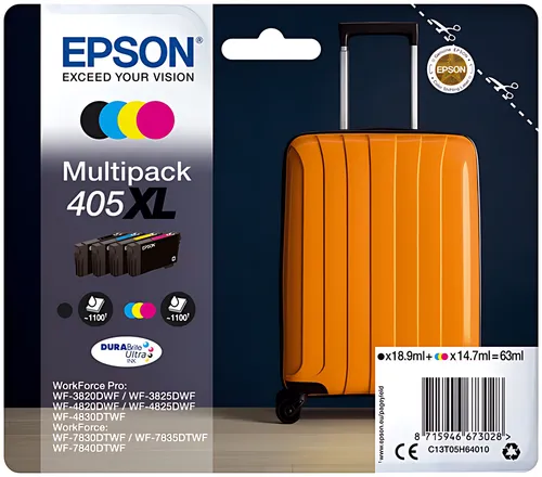 Epson C13T05H64010/405XL Tintenpatrone MultiPack Bk,C,M,Y High-Capacity 18,9ml + 3x14,7ml VE=4