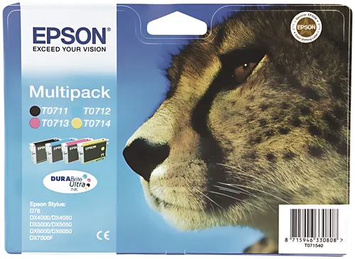 Epson C13T07154012/T0715 Tintenpatrone MultiPack Bk,C,M,Y 7,4ml+3x5,5ml VE=4