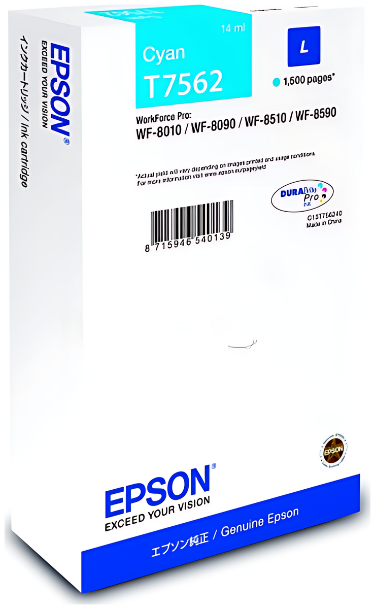 Epson C13T75624N/T7562 Tintenpatrone cyan, 1.500 Seiten 14ml