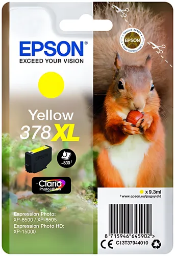 Epson C13T37944010/378XL Tintenpatrone gelb High-Capacity, 830 Seiten 9,3ml