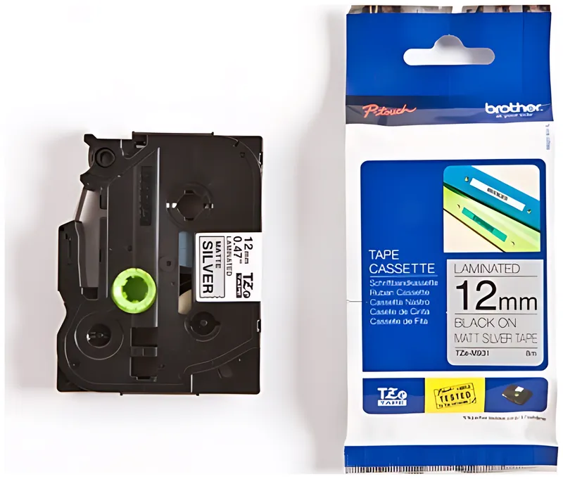 Brother TZE-M931 DirectLabel schwarz auf silber matt 12mm x 8m