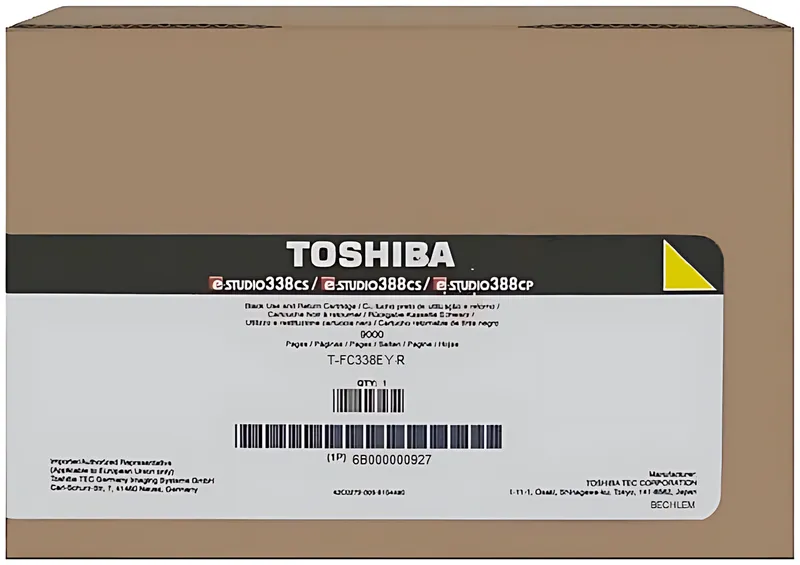 Toshiba 6B000000927/T-FC338EYR Toner gelb return program, 6.000 Seiten