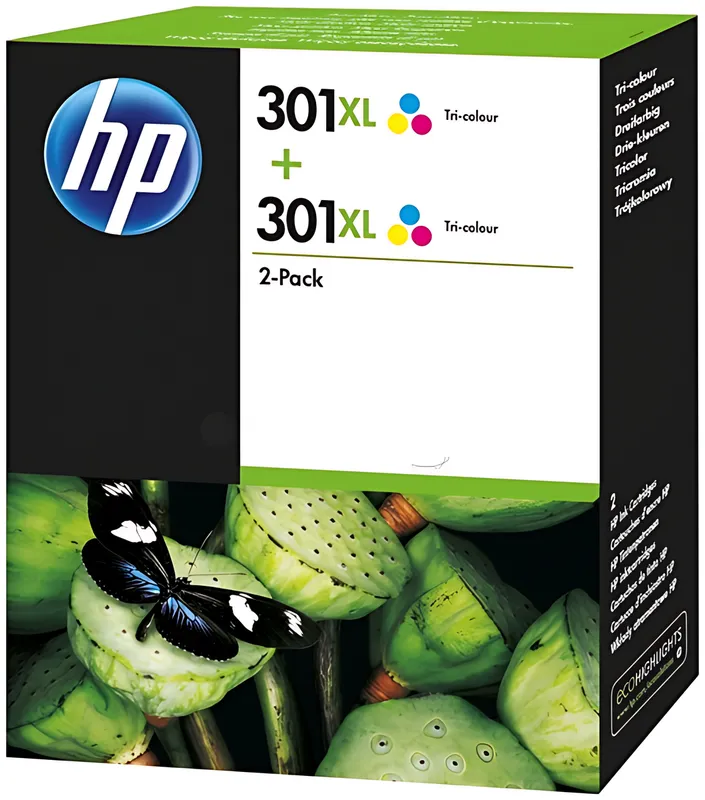 HP D8J46AE/301XL Druckkopfpatrone color High-Capacity Doppelpack, 2x330 Seiten ISO/IEC 24711 8ml VE=2