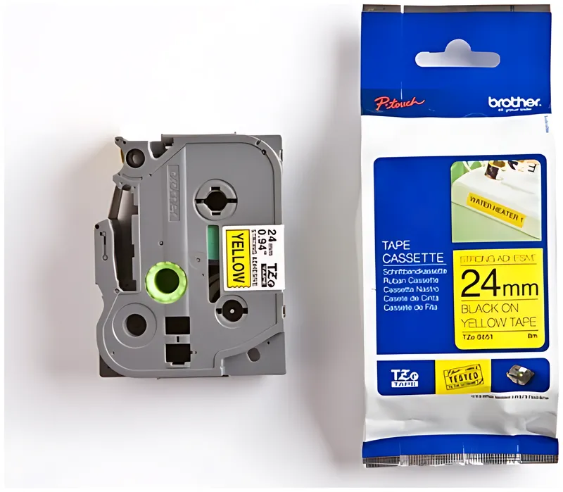 Brother TZE-S651 DirectLabel schwarz auf gelb extra stark Laminat 24mm x 8m