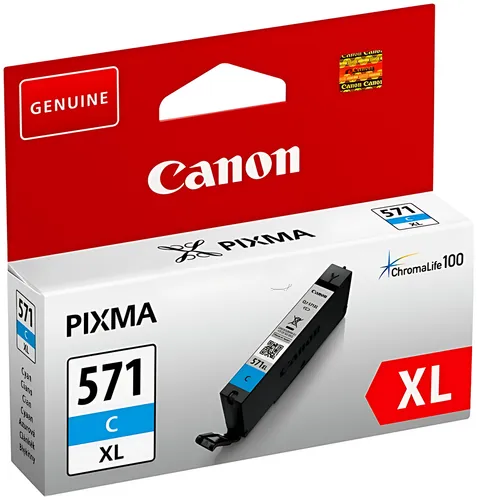 Canon 0332C001/CLI-571CXL Tintenpatrone cyan High-Capacity, 680 Seiten ISO/IEC 24711 375 Fotos 11ml