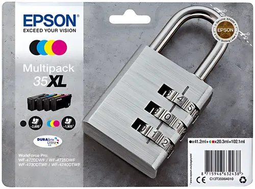 Epson C13T35964010/35XL Tintenpatrone MultiPack Bk,C,M,Y High-Capacity 41,2ml + 3x20,3ml VE=4