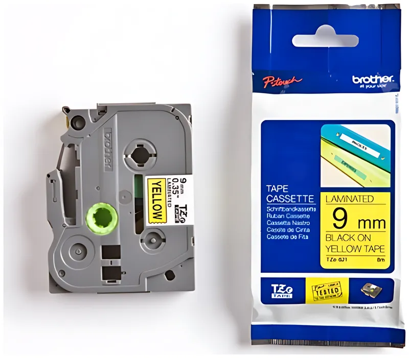 Brother TZE-621 DirectLabel schwarz auf gelb Laminat 9mm x 8m