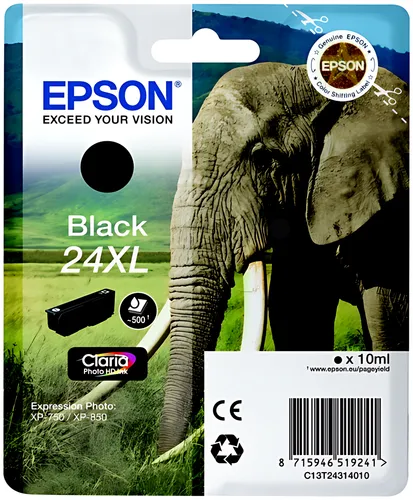 Epson C13T24314012/24XL Tintenpatrone schwarz High-Capacity, 500 Seiten 10ml
