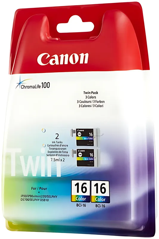 Canon 9818A002/BCI-16C Tintenpatrone color Doppelpack, 2x100 Seiten/5% 2.5ml VE=2