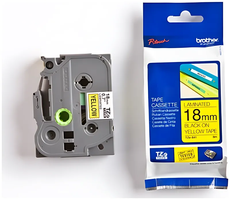 Brother TZE-641 DirectLabel schwarz auf gelb Laminat 18mm x 8m