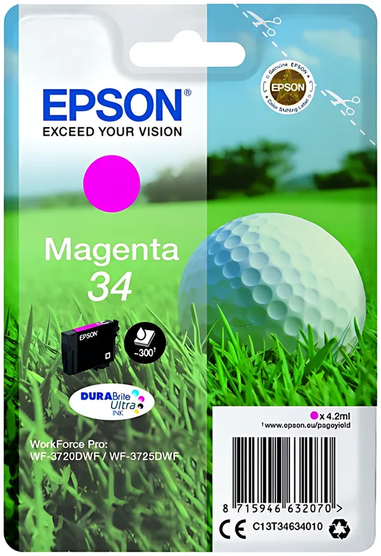 Epson C13T34634010/34 Tintenpatrone magenta, 300 Seiten 4,2ml