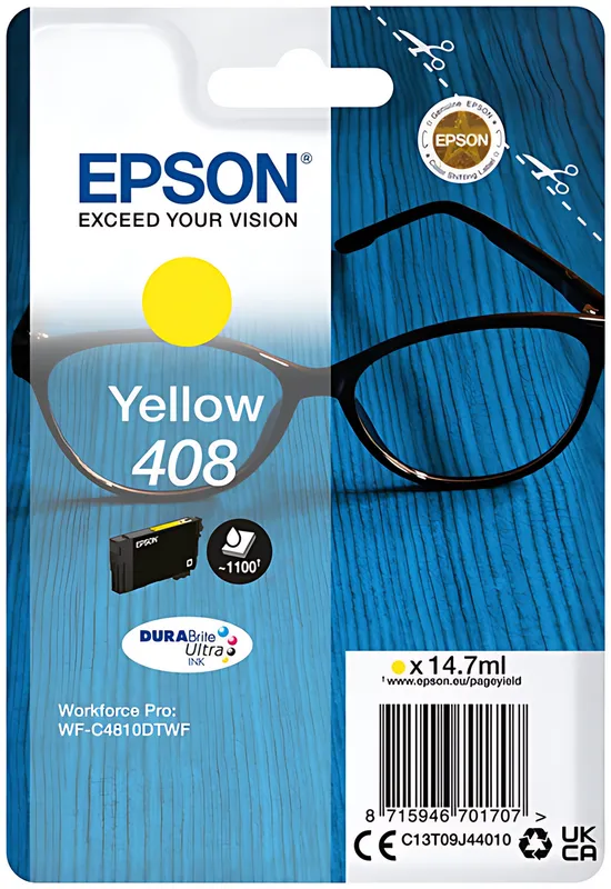 Epson C13T09J44010/408 Tintenpatrone gelb, 1.100 Seiten ISO/IEC 24711 14.7ml