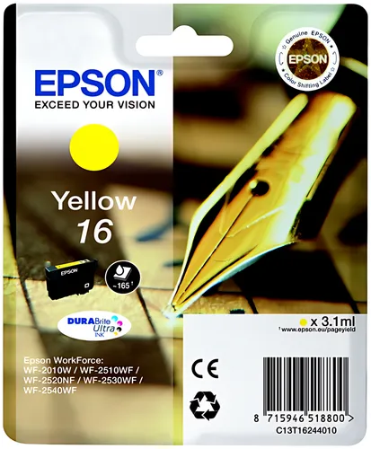 Epson C13T16244012/16 Tintenpatrone gelb, 165 Seiten 3,1ml