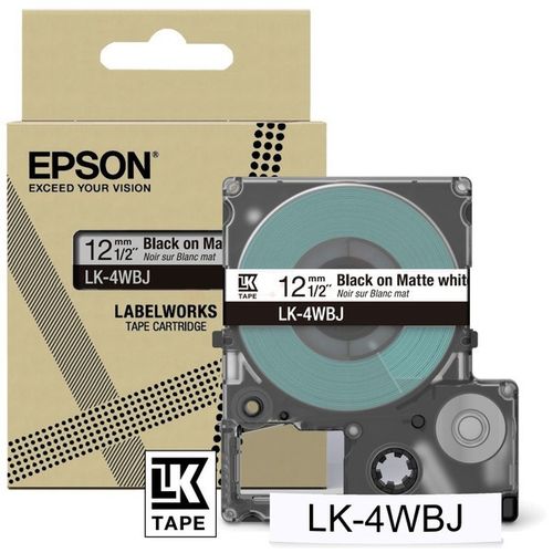 Epson C53S672062/LK-4WBJ DirectLabel-Etiketten schwarz auf weiss matt 12mm x 8m