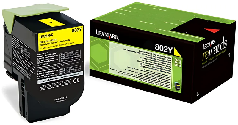 Lexmark 80C20Y0/802Y Toner-Kit gelb return program, 1.000 Seiten ISO/IEC 19798
