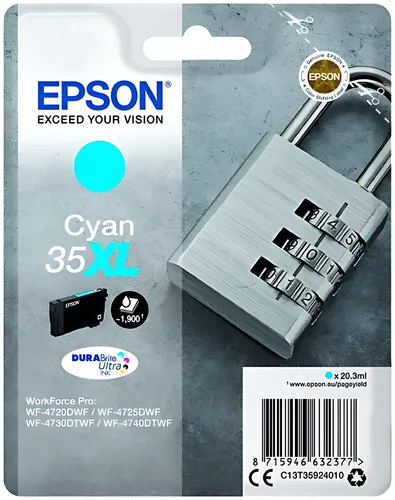 Epson C13T35924010/35XL Tintenpatrone cyan High-Capacity, 1.900 Seiten 20,3ml