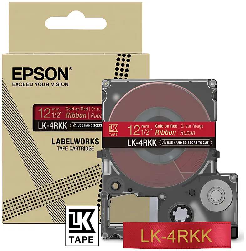 Epson C53S654033/LK-4RKK DirectLabel-Etiketten gold auf rot 12mm x 5m