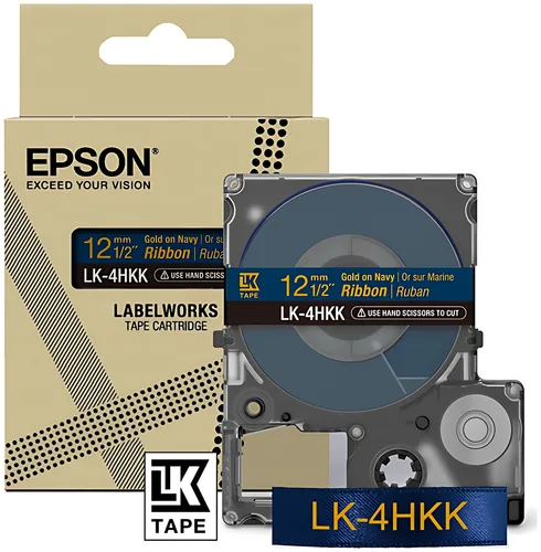 Epson C53S654002/LK-4HKK Farbband gold auf Navy blau 12mm x 5m