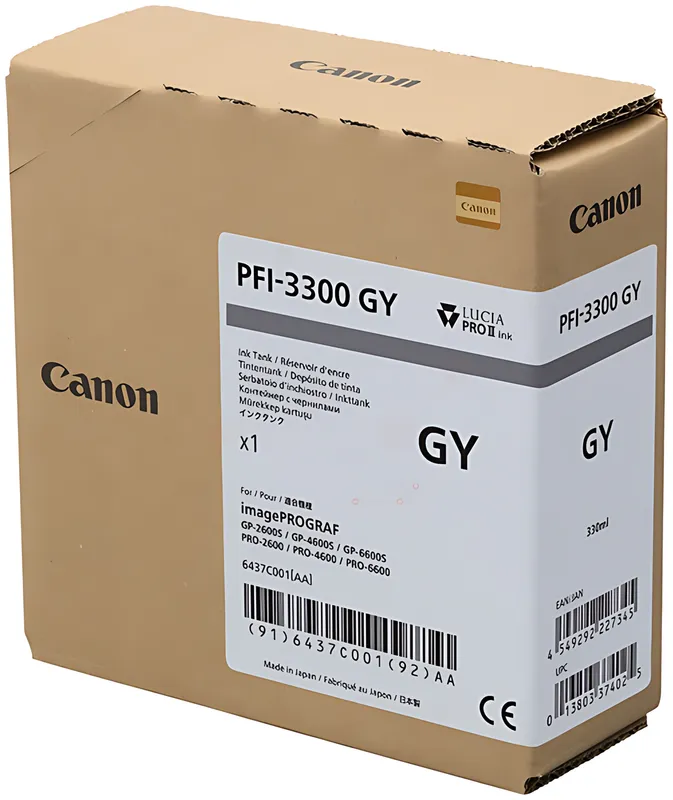 Canon 6437C001/PFI-3300GY Tintenpatrone grau 330ml