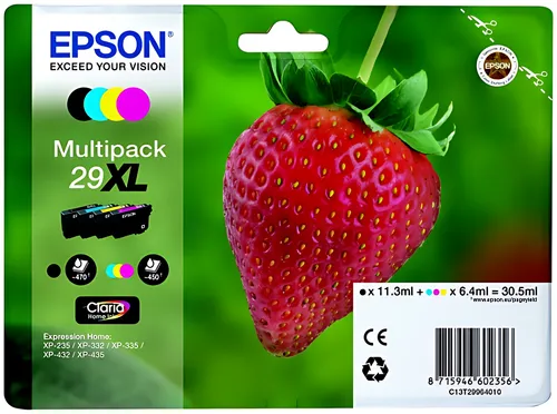 Epson C13T29964012/29XL Tintenpatrone MultiPack Bk,C,M,Y High-Capacity 11,3ml + 3x6,4ml VE=4