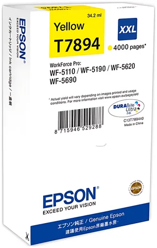 Epson C13T789440/T7894XXL Tintenpatrone gelb extra High-Capacity XXL, 4.000 Seiten 34ml